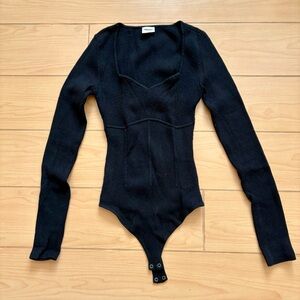 Abercrombie & Fitch Black V-Neck Sweater Bodysuit